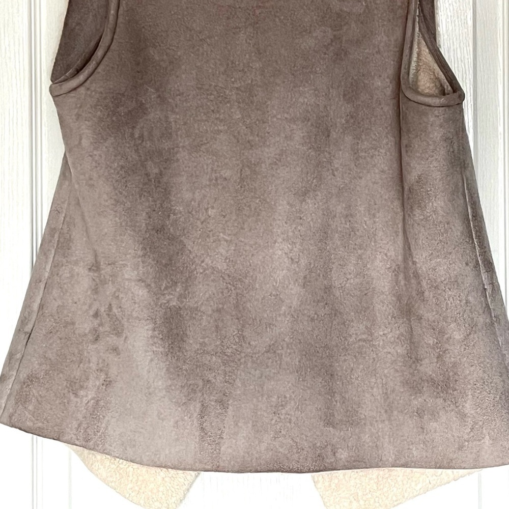 LAUREN Ralph Lauren Waterfall Faux Suede & Sherpa Vest Sz M Gorpcore Lite Boho - Picture 5 of 11